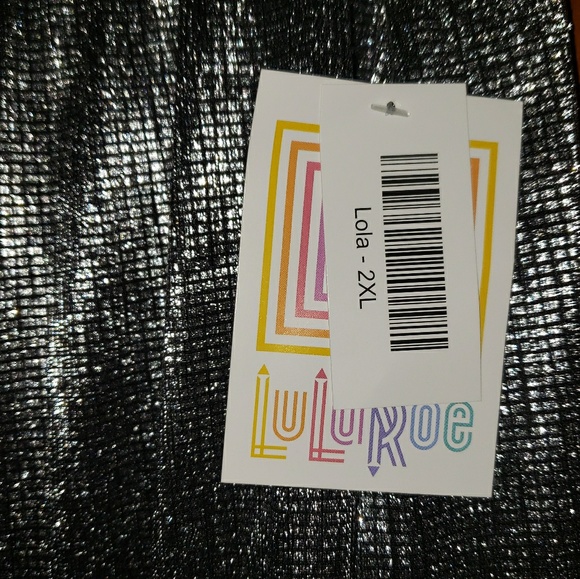 Lularoe Elegant Lola 2XL silver sparkle skirt - Picture 6 of 8